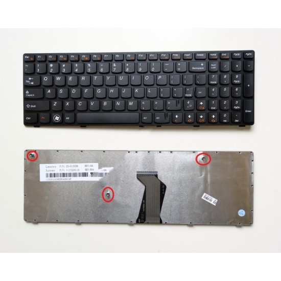 Πληκτρολόγιο Laptop keyboard για Lenovo Ideapad Z570 V570 B570 B570A B570G B575 B580 B590 V570C BLACK FRAME BLACK US - 25-013358 25013385 V-117020FS1-US 25209782