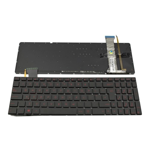 Πληκτρολόγιο Laptop keyboard για ASUS ROG G552 GL552 G552V BLACK WITHOUT FRAME UK With Backlit (BIG ENTER) - 0KNB0-6611UK00 V143962BK1
