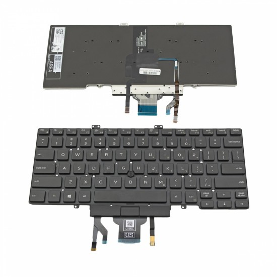 Πληκτρολόγιο Laptop keyboard για Dell Latitude 5400 5401 5410 5411 Black Without Frame With Pointing Stick, Backlit US (--Small Enter) - 3J9FC PK132FB2A00