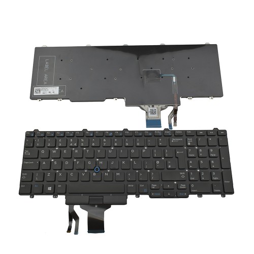 Πληκτρολόγιο Laptop keyboard για Dell Latitude E5550 E5570 5580 5590 5591 Precision 3510 3520 3530 7510 7520 7710 7720 Black Without Frame With Pointing Stick UK(Big Enter) - 0JX78 PK1313M1A12