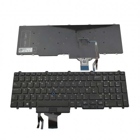 Πληκτρολόγιο Laptop keyboard για Dell Latitude E5550 E5570 5580 5590 5591 Precision 3510 3520 3530 7510 7520 7710 7720 Black Without Frame With Pointing Stick UK(Big Enter) - 0JX78 PK1313M1A12