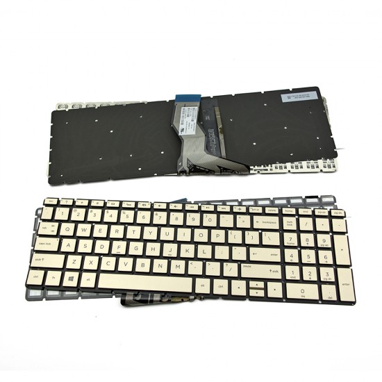 Πληκτρολόγιο Laptop keyboard για HP 250 G6 255 G6 Pavilion 15-BW 15-BS 15G-BX 15-BU 15Q-BY 15-BR 15-CC 15-CD 17-AR 17T-BS 17Z-AK Gold Without Frame With Backlit Board US (Small Enter) - PK132042L00