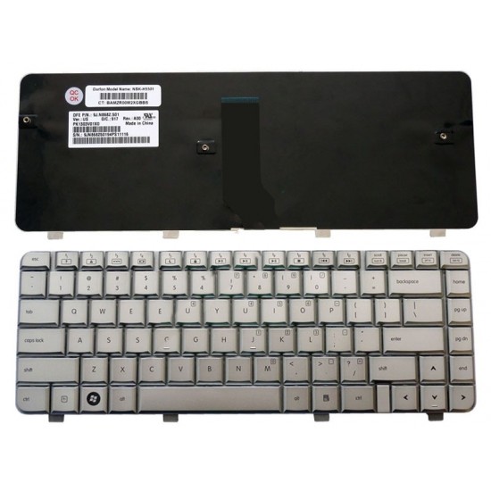 Πληκτρολόγιο Laptop keyboard για HP Pavilion dv4 dv4-1000 dv4-1100 dv4-1200  dv4-1300 dv4-1400 dv4-2000 dv4-2100 SILVER US - NSK-H5701 4H.N8601.331 9J.N8682.901 PK1303Y0600 V071802CS1 PK1303Y0470