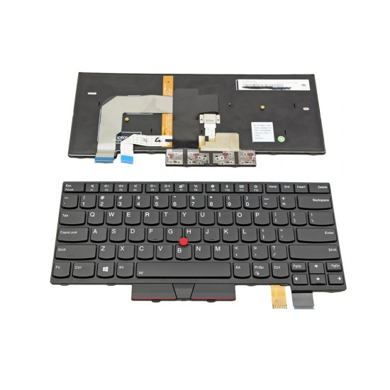 Πληκτρολόγιο Laptop keyboard για Lenovo Thinkpad T470 BLACK FRAME BLACK With Pointing Stick, Backlit US - 01HX499 01HX459 01HX419 9Z.NDBBT.201 PK131692B00 00AX528