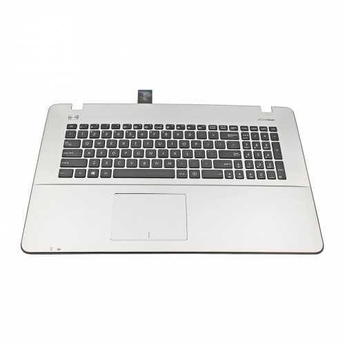 Πληκτρολόγιο Laptop keyboard για ASUS F751LAV X751LD X751MA (Palmrest with keyboard) Silver Frame Black US With Touchpad -90NB08E5-R31UI0 13NB04I5AM0101
