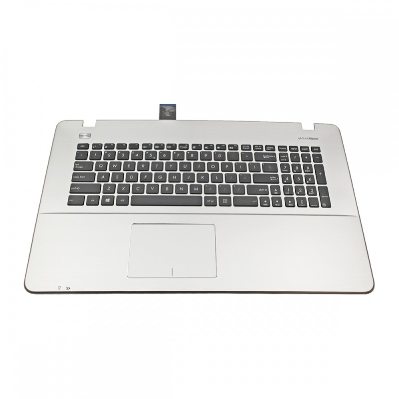 Πληκτρολόγιο Laptop keyboard για ASUS F751LAV X751LD X751MA (Palmrest with keyboard) Silver Frame Black US With Touchpad -90NB08E5-R31UI0 13NB04I5AM0101