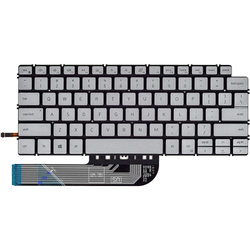 Πληκτρολόγιο Laptop keyboard για Dell Inspiron 5390 5391 5490 5493 5494 5498 7391 7490 Latitude 3311 3410 Vostro 5401 5402 Gray Without Frame With Backlit UK (--Big Enter) - NWD23 PK132KD1D15 102-18J66LHE01