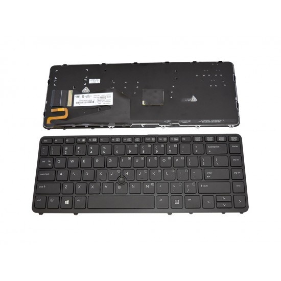 Πληκτρολόγιο Laptop keyboard για HP EliteBook 840 G1 850 G1 Black Frame Black US Backlit with poiting stick - 736654-001 736654-B31 9Z.N9JBV.201 6037B0085601