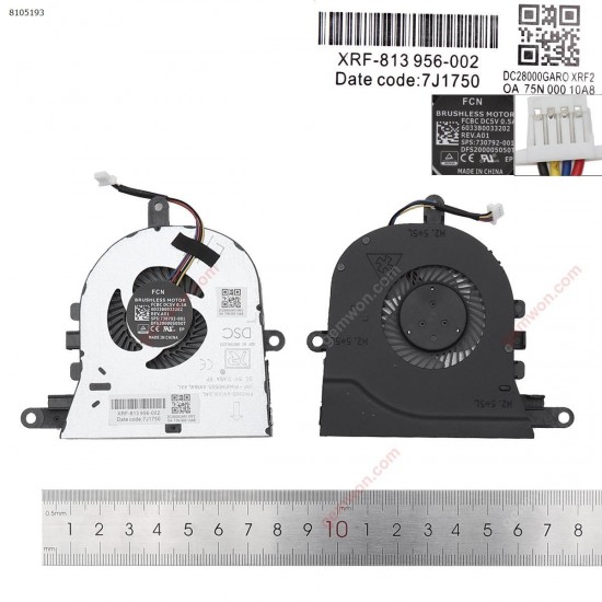 Fan Ανεμιστηράκι Dell 5570 5575 5770 3581 3593 0FX0M0 17-3780 17-3793 P75F001  4PIN  Fan Ανεμιστηράκι Dell 5570 5575 5770 3581 3593 0FX0M0 17-3780 17-3793 P75F001  4PIN