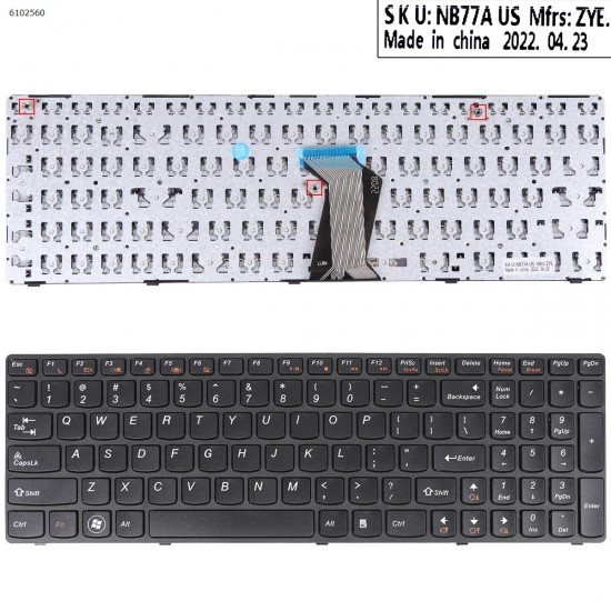 Πληκτρολόγιο Keyboard Lenovo G570 G575 G560 G565 Z560 Z560A Z565A
