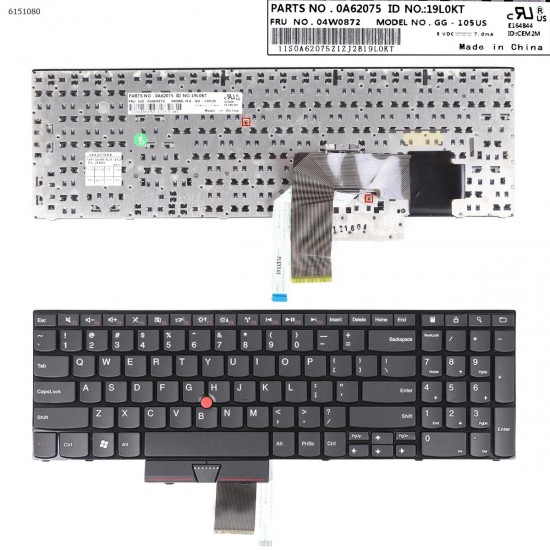 Πληκτρολόγιο Keyboard Lenovo THINKPAD EDGE E520 E525 E520S