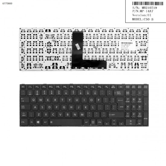 Πληκτρολόγιο Keyboard Toshiba Satellite C50-B C50D-B C55-B R50-B 
