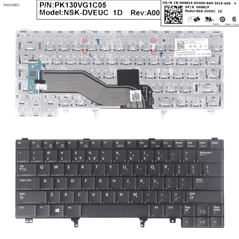 Πληκτρολόγιο Keyboard Dell Latitude E6320 E6420 E6440 E5420 E6220 E6430