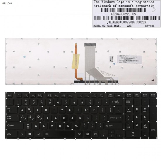 Πληκτρολόγιο Keyboard Toshiba SATELLITE P50-A P55-A P70-A P55T-A