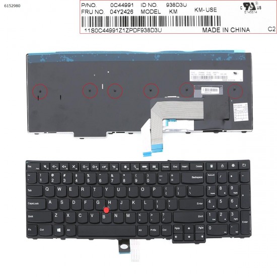 Πληκτρολόγιο Keyboard Lenovo Thinkpad E565 L540 L560