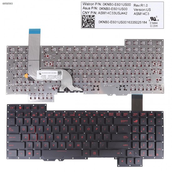 Πληκτρολόγιο Keyboard ASUS Rog G751J G751JL G751JM G751JT G751JY