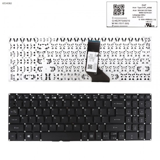 Πληκτρολόγιο Keyboard Acer Aspire A315-41G A315-32 A315-33 A315-53G A715-72G A717-72G