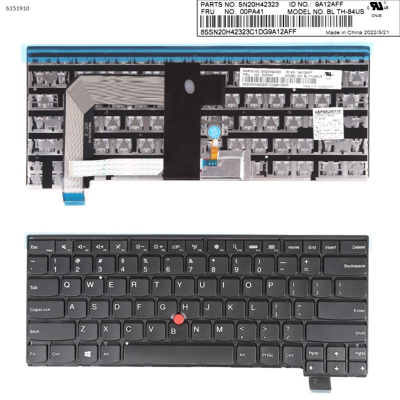 Πληκτρολόγιο Keyboard Lenovo Thinkpad T460S T460P T470