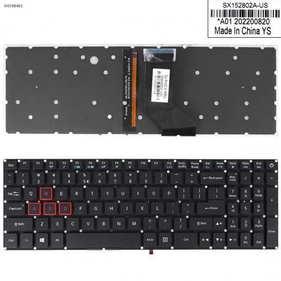 Πληκτρολόγιο Keyboard Acer Predator Helios 300 G3-571 G3-572 G3-572-72YF US Keyboard Backlit OEM 