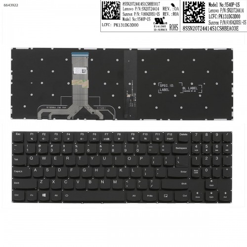 Πληκτρολόγιο Keyboard Lenovo Legion R720 R720-15IKB 
