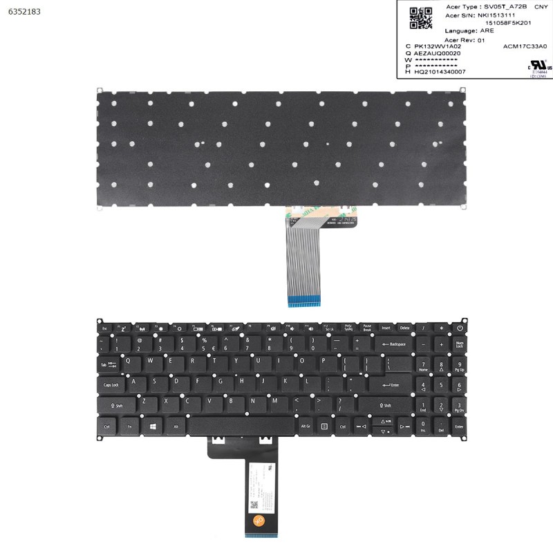 Πληκτρολόγιο Keyboard Acer ASPIRE 3 A315-42 A315-42G A315-54 A315-54K
