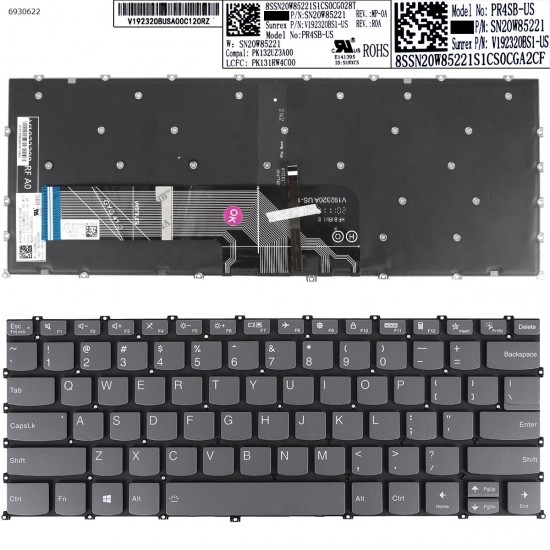 Πληκτρολόγιο Keyboard Lenovo Flex 5-14IIL05 