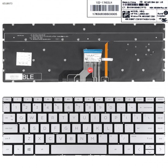 Πληκτρολόγιο Keyboard HP 13-AN 13-AH 13-AQ 13-AD