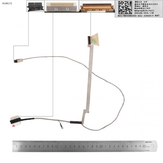 Καλωδιοταινία LCD Cable HP ProBook 640  G1 645 G1 6017B0440101 747752-001  30Pin