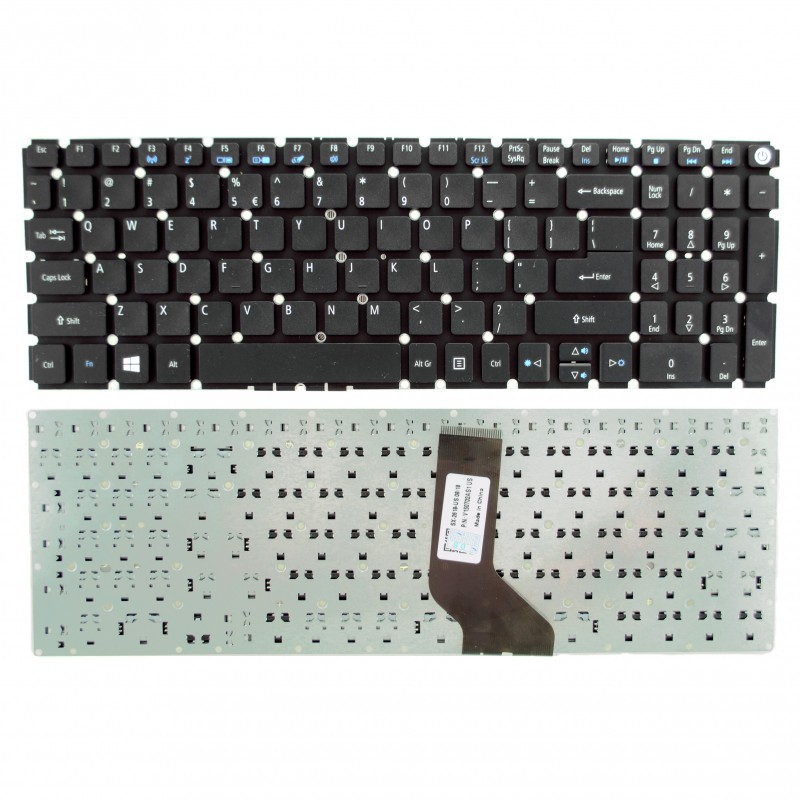 Πληκτρολόγιο Acer Aspire E5-520 E5-522 E5-522G E5-552 E5-573 E5-722 V3-575 V5-591 VN7-572 US BLACK ΟΡΙΖΟΝΤΙΟ ENTER
