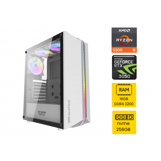 LP TITAN (RYZEN 5 5500 / RTX 3050 6GB / 16GB DDR4 3200 / 256GB NVME / NO OS) Gaming PC Build