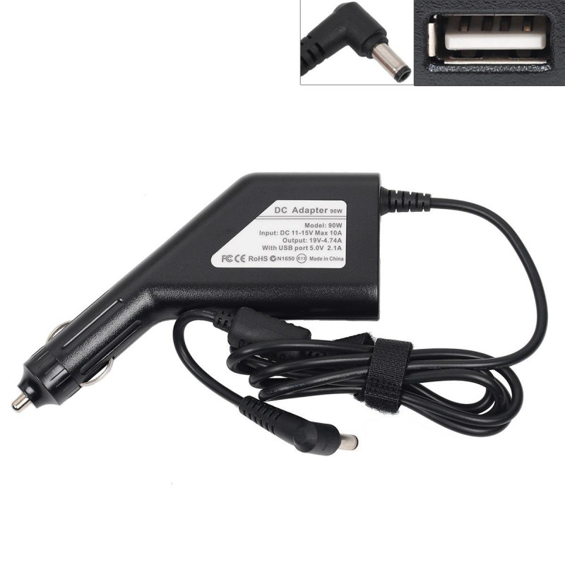 Φορτιστής αυτοκινήτου Asus, Toshiba 19V 90W 4.74A (2.5 x 5.5) (Cigarette Type) + USB Charger
