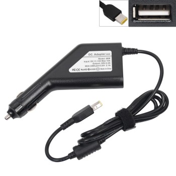 Φορτιστής αυτοκινήτου Lenovo Notebook 20V 90W 4.5A (Square tip) + USB Charger