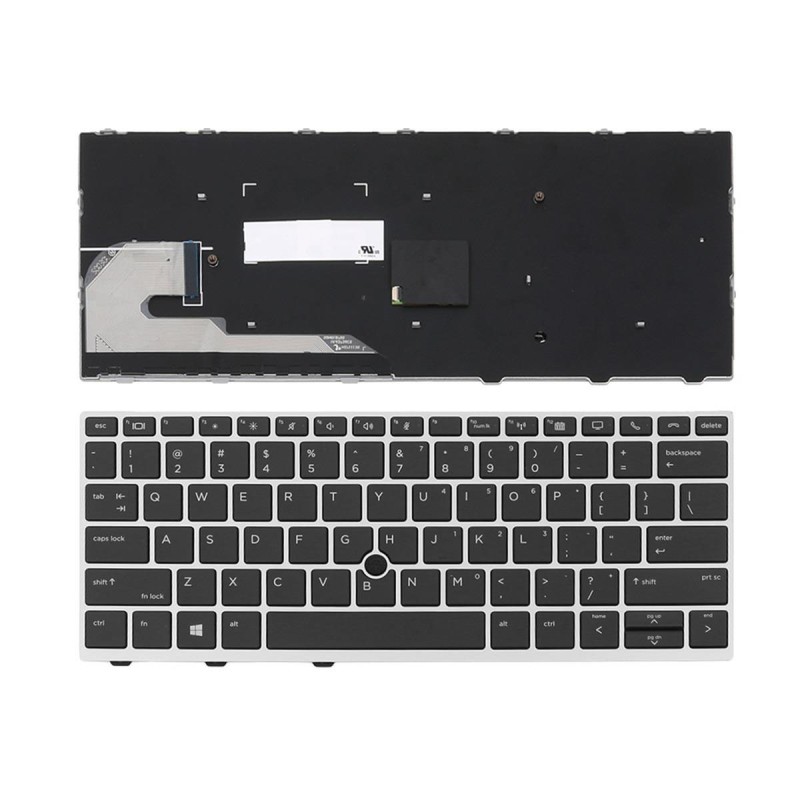 Πληκτρολόγιο HP EliteBook 830 G5, Μαύρο Ασήμι, με Pointing Stick, US/UK (BG Print)