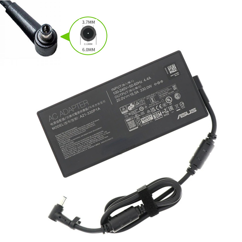Γνήσιος φορτιστής φορητού υπολογιστή Asus 20V / 16.5A / 330W (6.0x0.7x3.7)