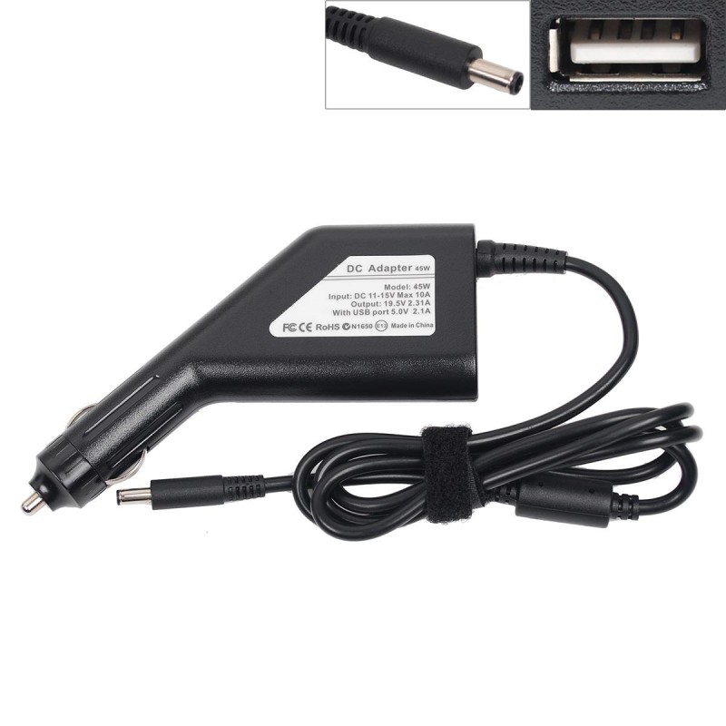 Φορτιστής αυτοκινήτου Dell 19.5V 45W 2.31A (4.5x3.0) (Desk Type) + USB Charger