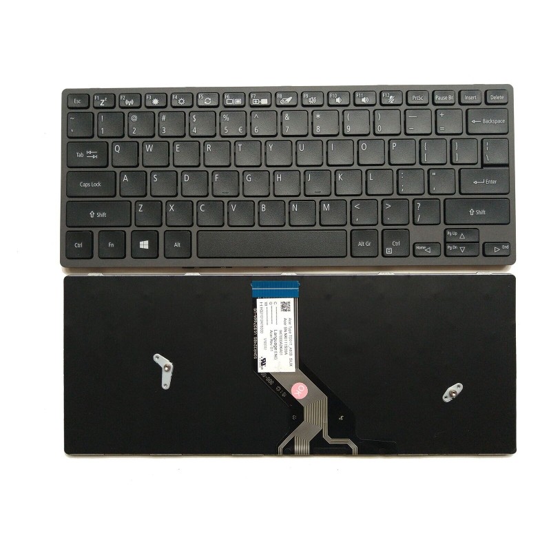 Πληκτρολόγιο Acer TravelMate B311-31 B311R-31 B311RN-31, Μαύρος, US/UK + BG Print