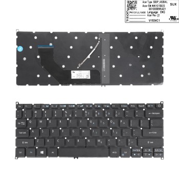 Πληκτρολόγιο Acer Swift 3 SF314-53G Swift 5 SF514-51G Black, Μαύρο με Backlit, US/UK
