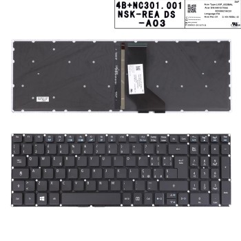 Πληκτρολόγιο Acer Aspire R5-571 R5-571Т Μαύρος Με Backlit, US/UK