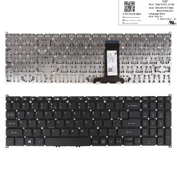 Πληκτρολόγιο Acer Aspire A317-32 A317-51 A317-51G A317-51K A317-51KG A715-74G, Μαύρο, US/UK ( +BG Print)