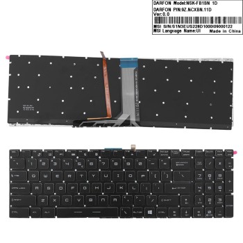 Πληκτρολόγιο MSI GS60 GS70 GE62VR GE72 GP62VR GT62VR GT73VR GS73VR, Μαύρο,RGB Backlit, US/UK