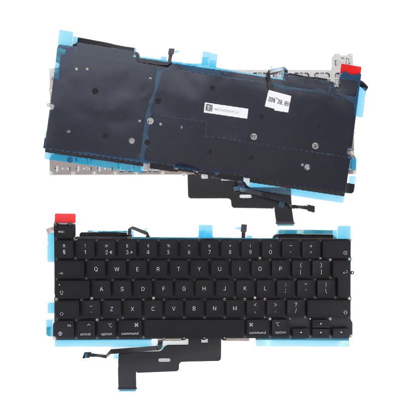 Πληκτρολόγιο Apple MacBook Pro A2338, Μαύρος, με Backlit UK