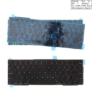 Πληκτρολόγιο Apple MacBook Pro A1989 A1990, Μαύρο με Backlit, US