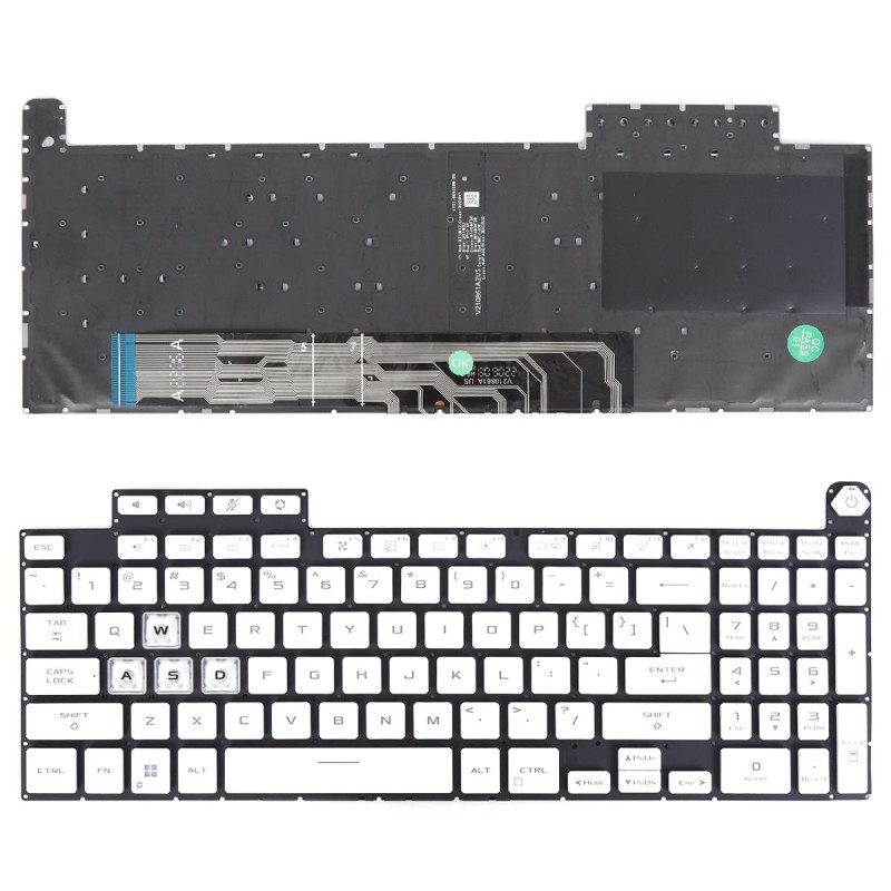 Πληκτρολόγιο Asus TUF Gaming FX507 FX507Z FA507 FA507R, Λευκό με Backlit RGB, US