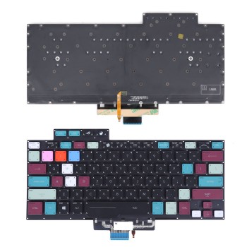 Πληκτρολόγιο Asus ROG Zephyrus G14 GA401 GA401U, Μαύρο με Backlit, US, Πολύχρωμα μπρελόκ