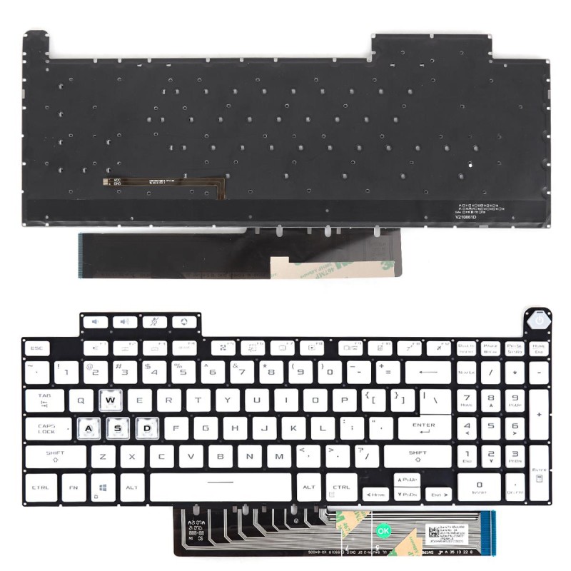 Πληκτρολόγιο Asus TUF Gaming FX507 FX507Z FA507 FA507R, Λευκό με Backlit, US