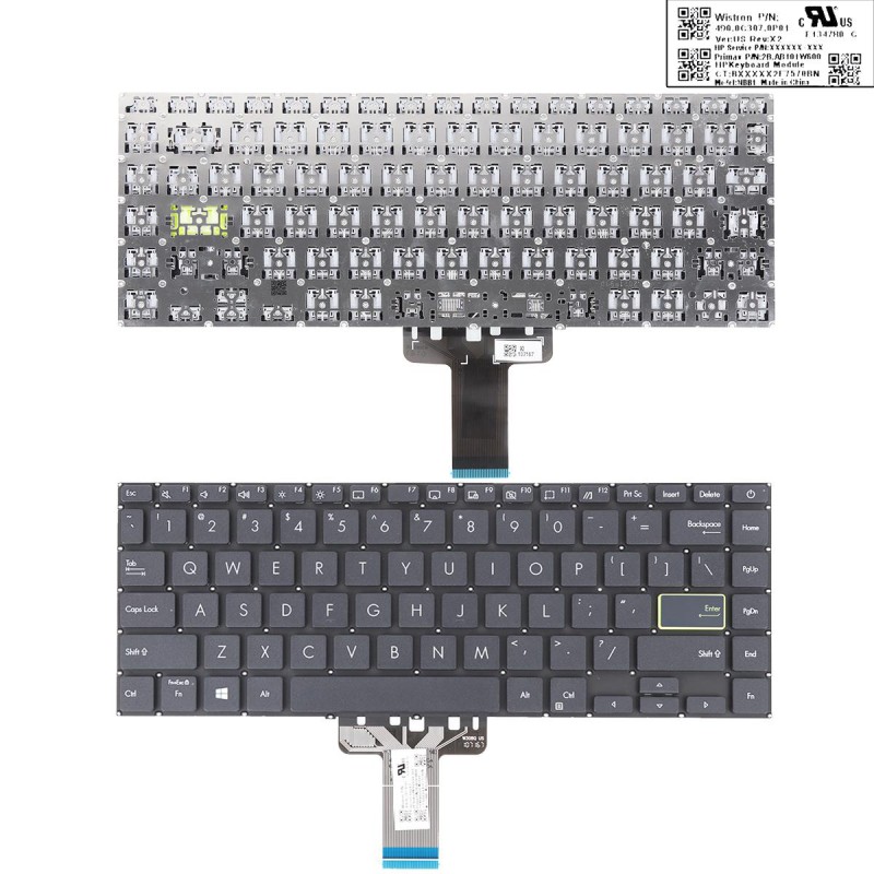 Πληκτρολόγιο Asus VivoBook S14 S433EA S433EQ S433FL S433FA S433JQ X421, Μαύρο, US