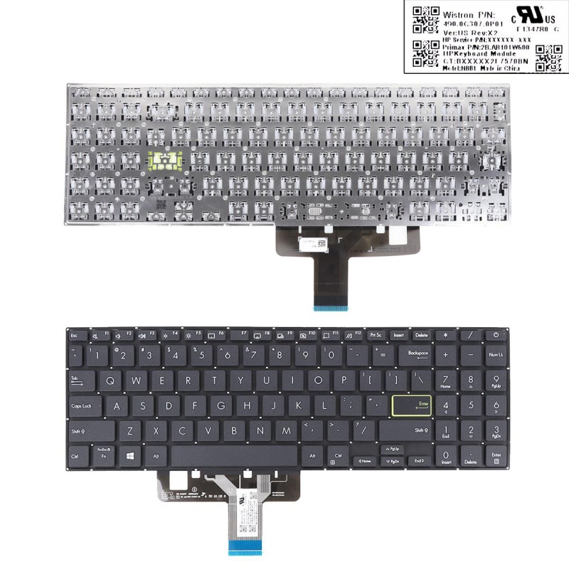 Πληκτρολόγιο Asus X521FA X521FL X521EA X521EQ X521UA, Μαύρο, US