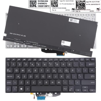 Πληκτρολόγιο Asus VivoBook Flip TP412FAC, Μαύρο με Backlit, US