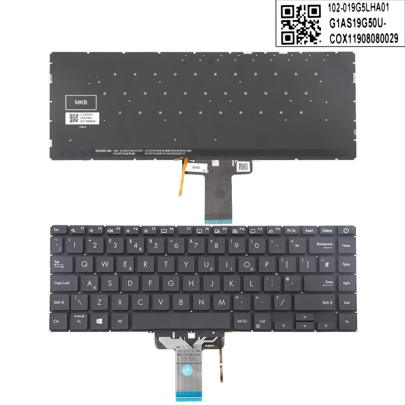 Πληκτρολόγιο Asus VivoBook S14 S433EA S433EQ S433FL S433FA S433JQ X421, Μαύρο με Backlit, US