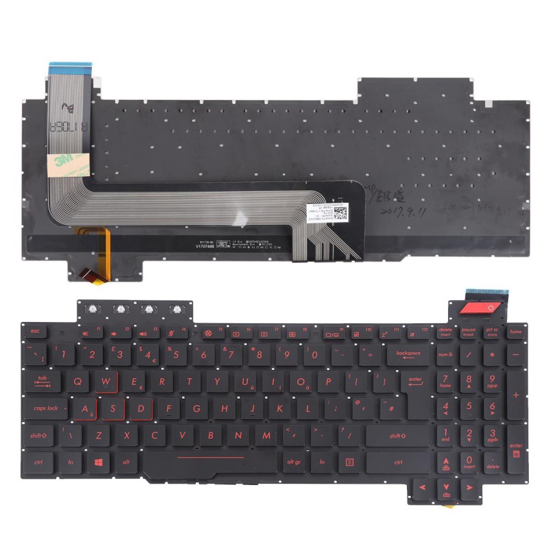 Πληκτρολόγιο Asus ROG Strix GL503VS FX503VM, Μαύρο,Imprimare rosie με Backlit, Original, UK